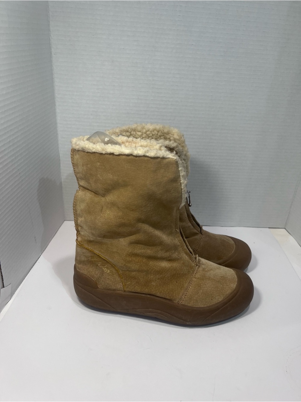 L.A. Gear Tan Suede Lace-Up Faux Shearling Boots